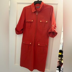 Sharagano dress, burnt orange, large